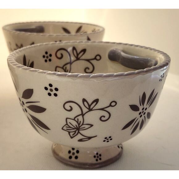 BOWLS-TEMPTATIONS-Rice-Soup-Noodle-Cream Taupe Brown-SET OF 3 - Picture 6 of 12